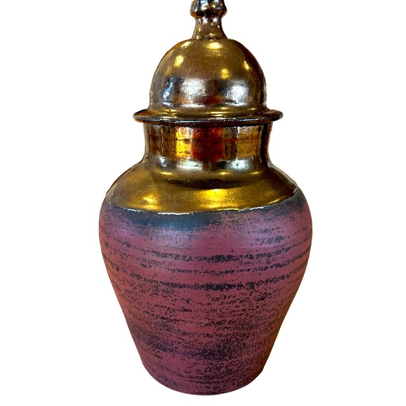 Ginger Jar Terra Cotta Pottery Vase With Lid - Picture 3 of 8